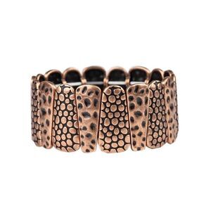 Copper snake skin decor stretch bracelet